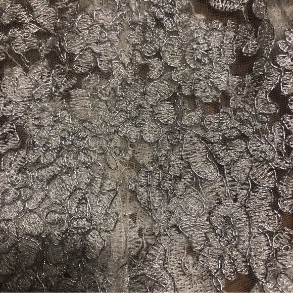 NWT $128 LF "Seek the Label" Embroidered Mesh Silver Top in size Small! - Picture 3 of 9